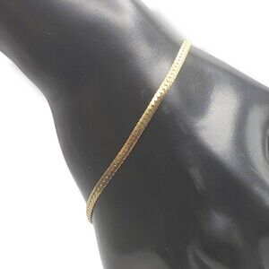 American Showcase Gold Tone Herringbone Bracelet Vintage Korea